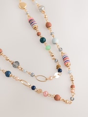 Multi Colour Beaded Long Necklace - Image 2 of 3