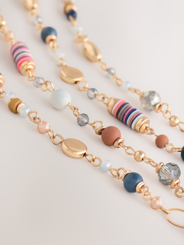 Multi Colour Beaded Long Necklace - Image 3 of 3