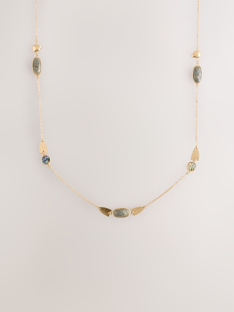 Grey/Gold Tone Long Rope Necklace - Image 1 of 3