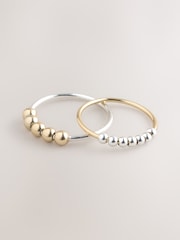 Gold Tone/Silver Tone Mixed Metal Spinner Rings 2 Pack - Image 3 of 5