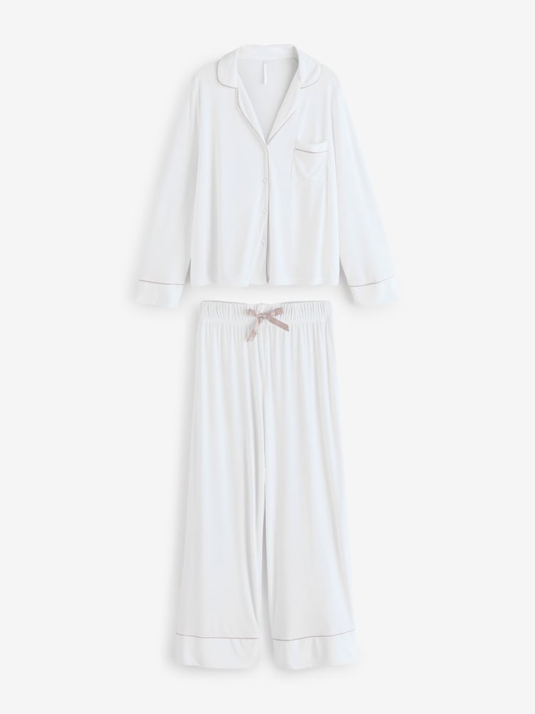Jim Jam the Label Traditional White Pyjamas Set - Image 1 of 1