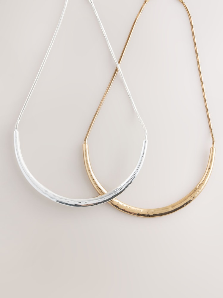 Gold Tone/Silver Tone Torque Necklaces 2 Pack - Image 1 of 3