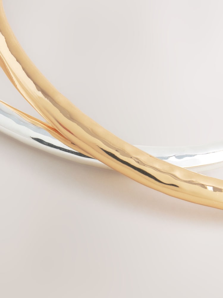 Gold Tone/Silver Tone Torque Necklaces 2 Pack - Image 5 of 5