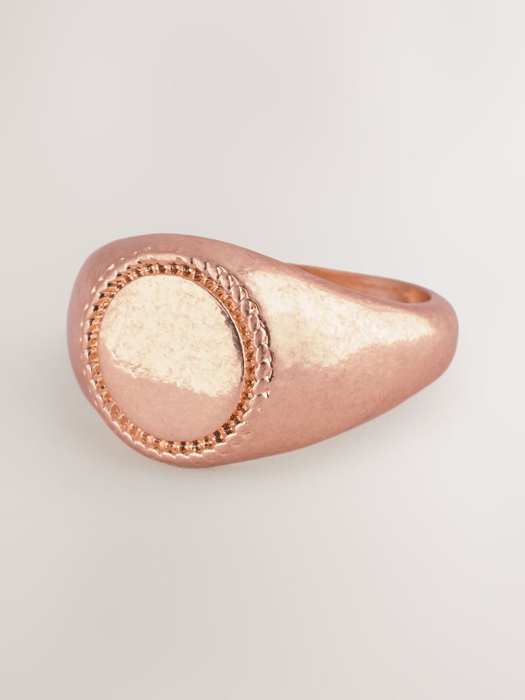 Gold Tone Signet Pinky Ring - Image 1 of 3