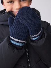 Baker by Ted Baker Boys Pom Beanie and Mittens Set - Image 7 of 7