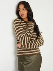 Threadbare Cream Brushed Knitted Jumper - Image 1 of 4