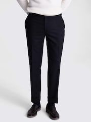 MOSS Blue Tailored Fit Flannel Trousers - Image 1 of 5
