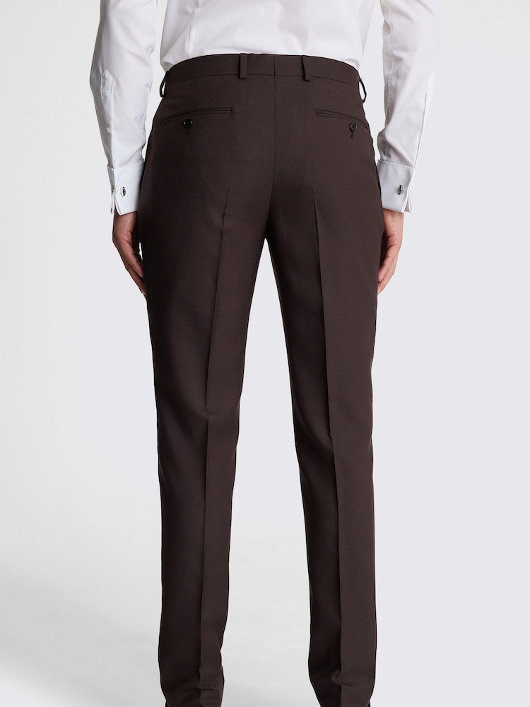 MOSS Red Slim Fit Claret Dress Trousers - Image 2 of 4