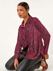 Roman Red Shimmer Textured Stretch Shirt - Image 1 of 6