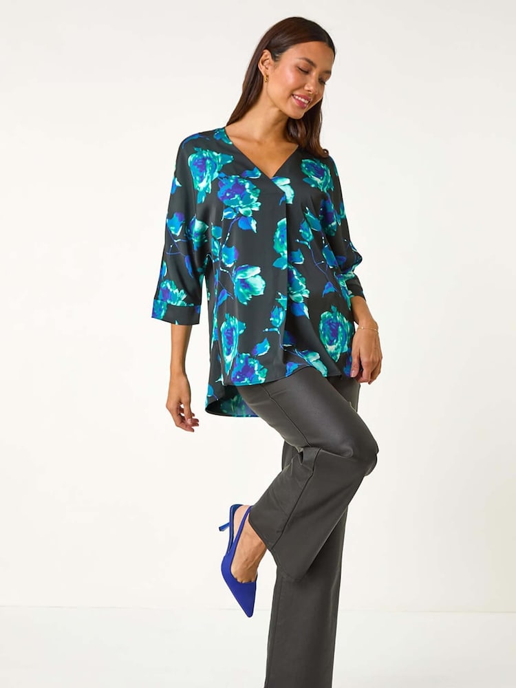 Roman Floral Kimono Sleeve Top - Imagen 2 de 5 Roman Floral Kimono Sleeve Top - Imagen 2 de 5
