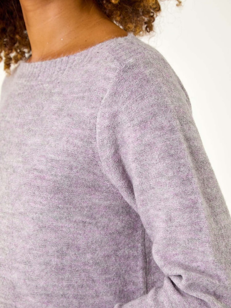 Roman Purple Slash Neck Seam Detail Shift Dress - Image 2 of 5