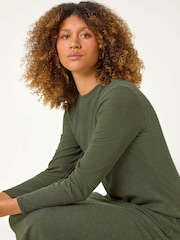 Roman Green Textured A-Line Knitted Jumper Dress - Image 1 of 6