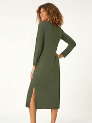 Roman Green Textured A-Line Knitted Jumper Dress - Image 5 of 6