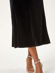 Roman Velvet Elastic Waist Tulip A-line Skirt - Imagen 3 de 6