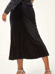Roman Velvet Elastic Waist Tulip A-line Skirt - Imagen 5 de 6