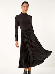 Roman Velvet Pleated Midi Skirt - Imagen 5 de 8