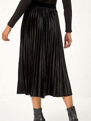 Roman Velvet Pleated Midi Skirt - Imagen 6 de 8