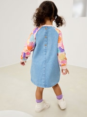 Pink Monster Raglan Denim Dress (3mths-8yrs) - Image 2 of 7