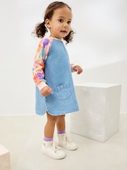 Pink Monster Raglan Denim Dress (3mths-8yrs) - Image 3 of 7