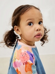 Pink Monster Raglan Denim Dress (3mths-8yrs) - Image 4 of 7