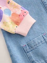 Pink Monster Raglan Denim Dress (3mths-8yrs) - Image 6 of 7