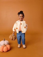 Cream Pumpkin Borg Fleece Bomber Jacket (3mths-8yrs) - Image 2 of 7