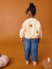 Cream Pumpkin Borg Fleece Bomber Jacket (3mths-8yrs) - Image 3 of 7
