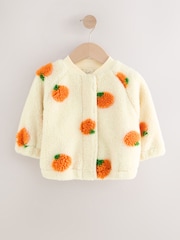 Cream Pumpkin Borg Fleece Bomber Jacket (3mths-8yrs) - Image 4 of 7