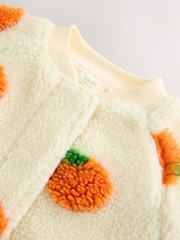 Cream Pumpkin Borg Fleece Bomber Jacket (3mths-8yrs) - Image 6 of 7