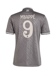 adidas Grey Real Madrid Third Shirt 2024-25 Mbappe 9 - Image 3 of 3