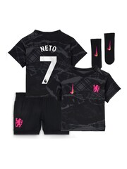 Nike Black Infants Chelsea Third Stadium Kit 2024-25 Neto 7 - Image 1 of 3