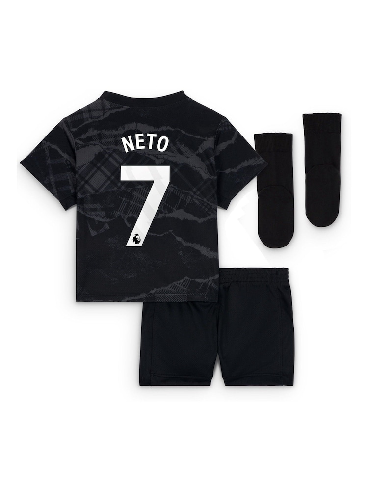 Nike Black Infants Chelsea Third Stadium Kit 2024-25 Neto 7 - Image 3 of 3