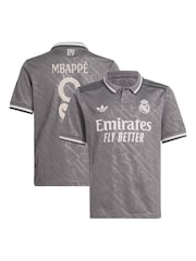 adidas Grey Real Madrid Third Shirt 2024-25 Kids Mbappe 9 - Image 1 of 3