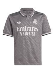adidas Grey Real Madrid Third Shirt 2024-25 Kids Mbappe 9 - Image 2 of 3
