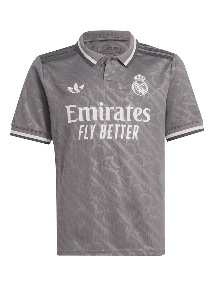 adidas Grey Real Madrid Third Shirt 2024-25 Kids Mbappe 9 - Image 2 of 3