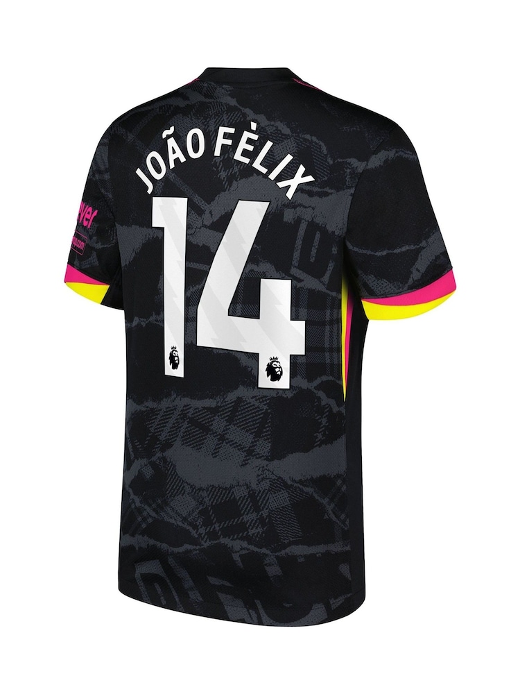 Nike Black Chelsea Third Stadium Shirt 2024-25 Joao Felix 14 - Image 2 of 3