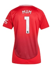 adidas Red Womens Manchester United Home Shirt 2024-25 Mum 1 - Image 3 of 3