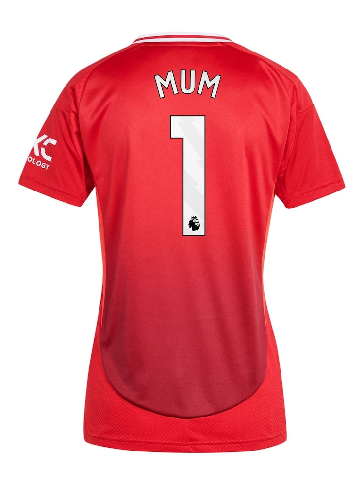 adidas Red Womens Manchester United Home Shirt 2024-25 Mum 1 - Image 3 of 3
