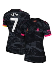 Nike Black Womens Neto 7 Chelsea Third Stadium Shirt 2024-25 - Image 1 of 3