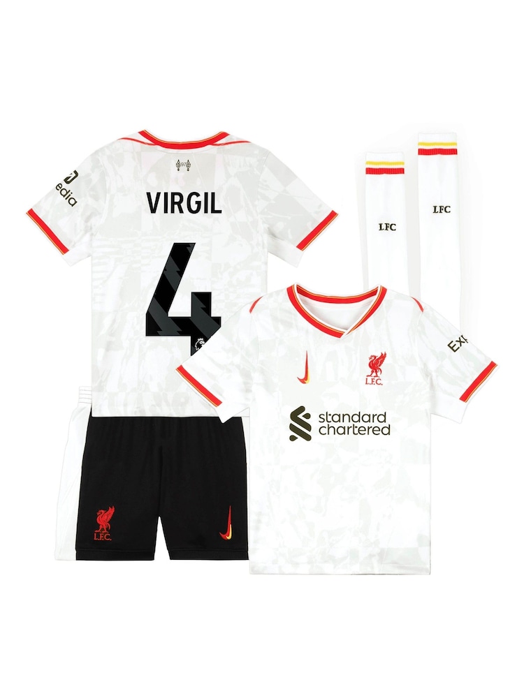 Nike White Little Kids Virgil Liverpool Third Stadium Mini Kit 2024-25 - Image 1 of 3