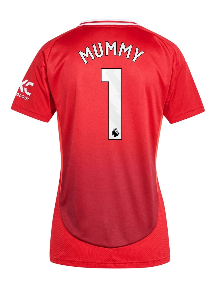 adidas Red Womens Manchester United Home Shirt 2024-25 Mummy 1 - Image 3 of 3