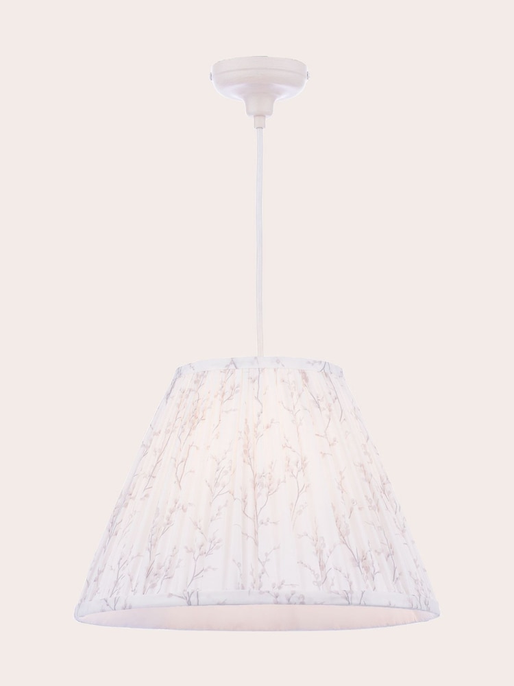 Laura Ashley White Pussy Willow 1 Light Pendant - Image 1 of 6 Laura Ashley White Pussy Willow 1 Light Pendant - Image 1 of 6