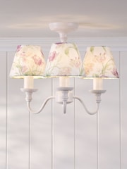 Laura Ashley White Gosford 3 Light Semi Flush - Image 1 of 5
