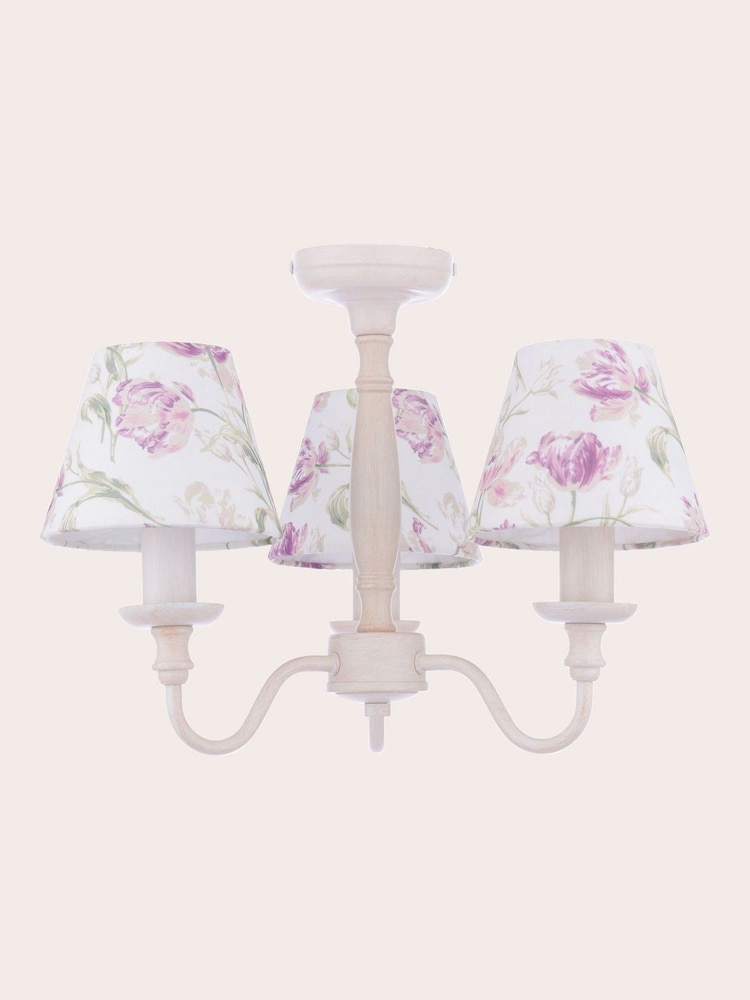 Laura Ashley White Gosford 3 Light Semi Flush - Image 5 of 5