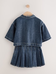 Dark Wash Denim Shirt and Pleated Skirt Set (3-16yrs) - Image 7 of 14