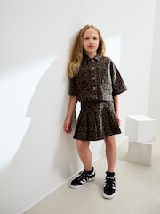 Animal Print Shirt and Pleated Skirt Set (3-16yrs) - Image 3 of 13