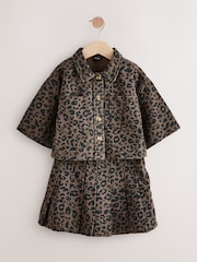Animal Print Shirt and Pleated Skirt Set (3-16yrs) - Image 4 of 13