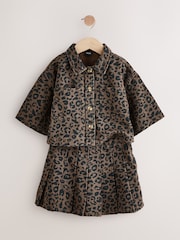 Animal Print Shirt and Pleated Skirt Set (3-16yrs) - Image 5 of 13