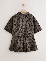 Animal Print Shirt and Pleated Skirt Set (3-16yrs) - Image 6 of 13