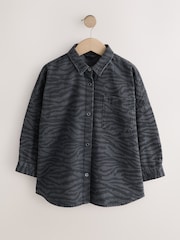 Grey/Black Zebra Animal Denim Shirt (3-16yrs) - Image 5 of 8